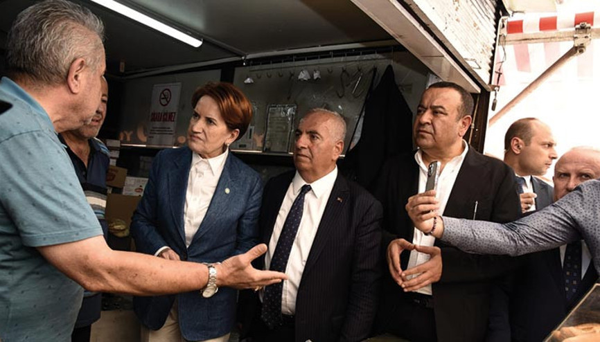 Akşener, esnafı ziyaret etti