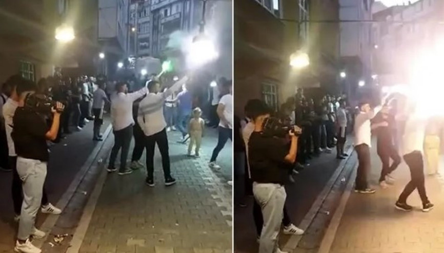 Asker eğlencesinde meşale patladı: 3 yaşındaki çocuk hastaneye kaldırıldı