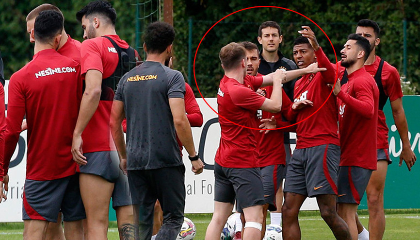 Son dakika: Galatasaray antrenmanında Kerem Aktürkoğlu ile Patrick van Aanholt arasında gerginlik