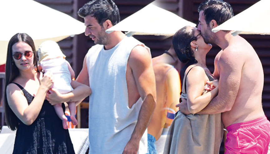 Hande Soral eşi İsmail Demirci ve oğlu Ali ile tatilde