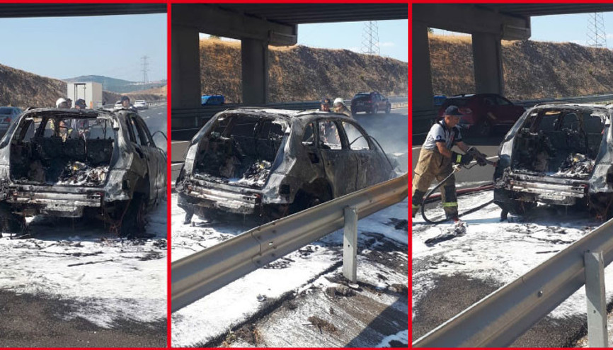 İzmir’de gurbetçi ailenin otomobili yandı