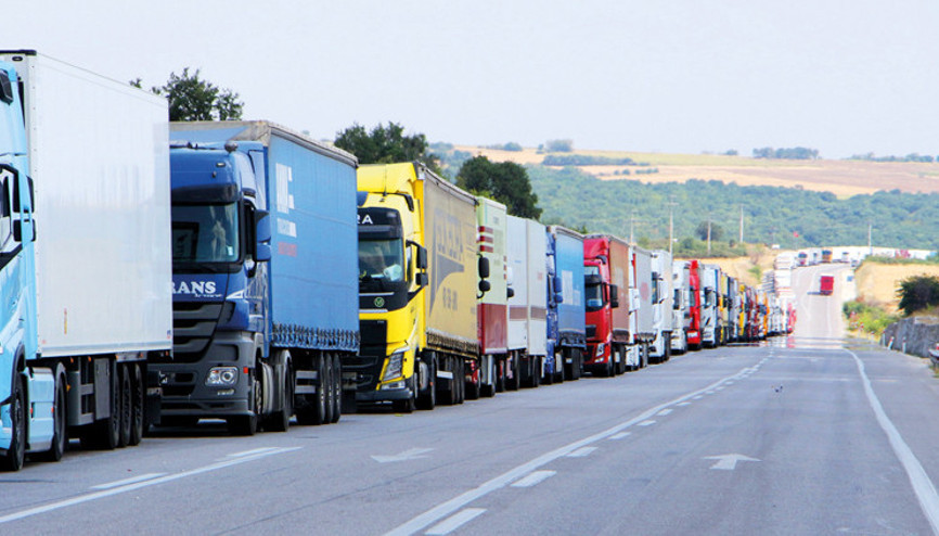 20 kilometrelik ihracat kuyruğu