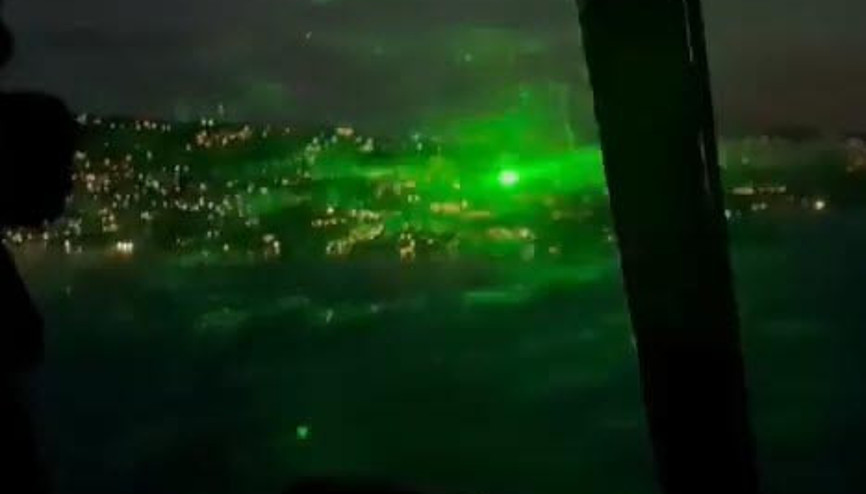 Yangın söndürme helikopterine lazer tutuldu İşte o anlar...