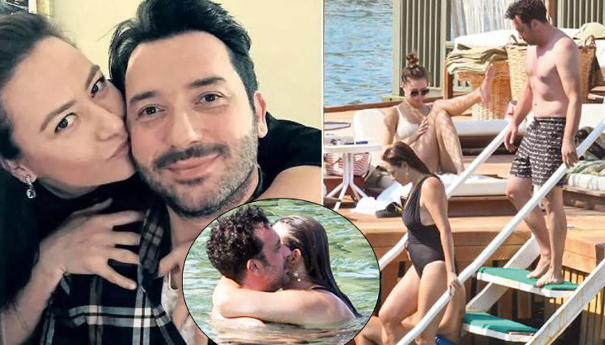 Denizde romantizm... Ezgi Sertel eşi Ozan Çobanoğlu ile Bodrumda