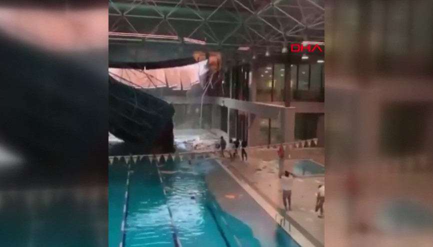 Beykozda spor salonunun çatısı çöktü