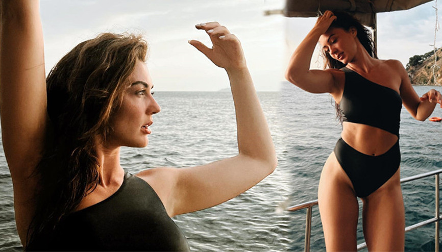 Burcu Özberkin tatil pozları