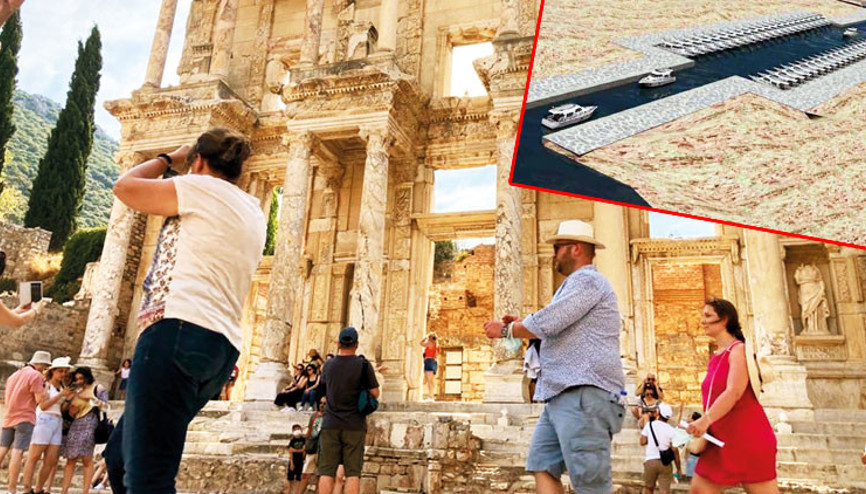 Antik Efes denizine kavuşuyor
