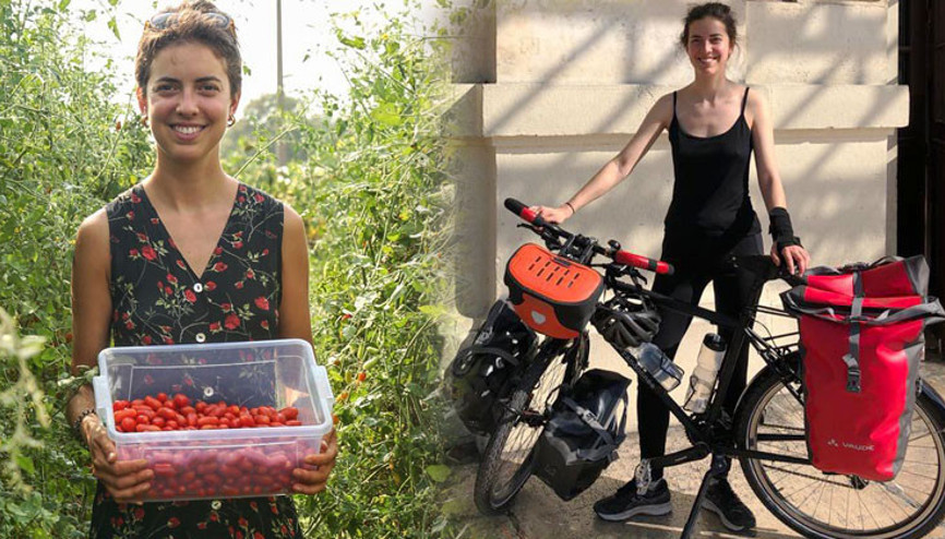 Fransa’dan bisikletiyle geldi, Nilüfer’in tarım çalışmalarını inceledi