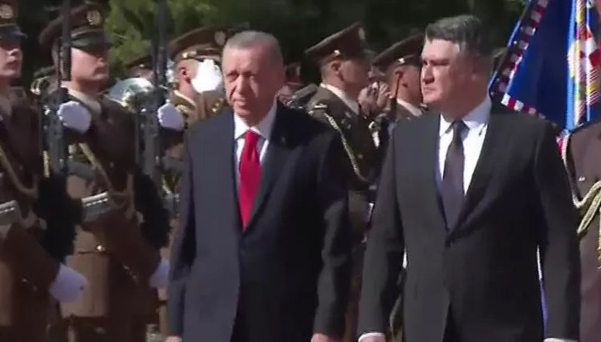 Cumhurbaşkanı Erdoğan, Hırvatistanta resmi törenle karşılandı