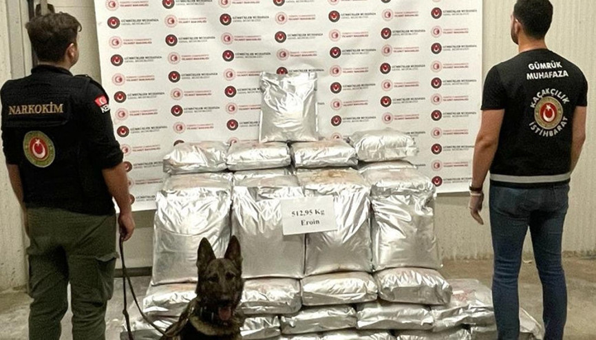 Esendere Gümrük Kapısında operasyon: 513 kilogram eroin ele geçirildi