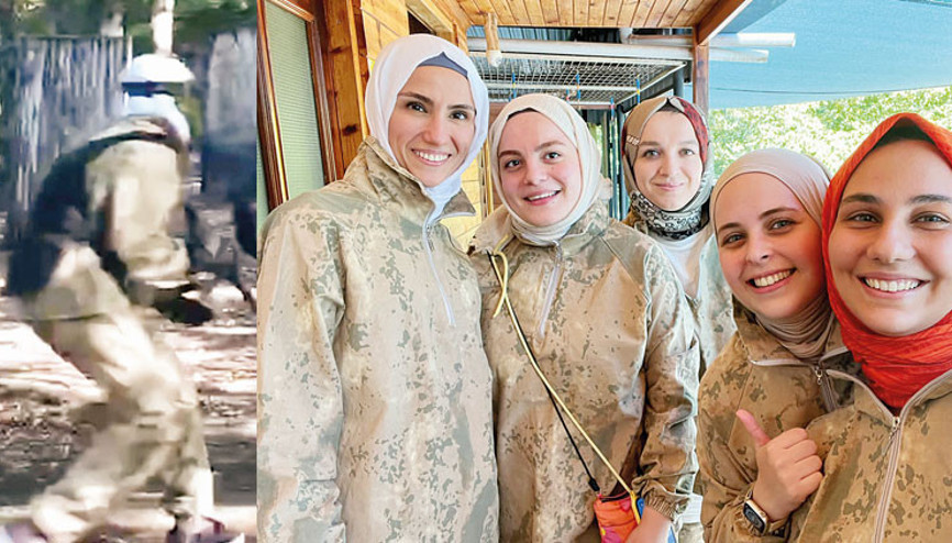 Sümeyye Erdoğan Bayratar Paintballda attığını vurdu Sümeyye Erdoğan Bayratar Paintballda attığını vurdu