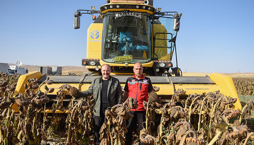 Türkiyenin ilk yerli ve milli hibrit ayçiçeği tohumu: İki Bakan biçerdövere bindi Türkiyenin ilk yerli ve milli hibrit ayçiçeği tohumu: İki Bakan biçerdövere bindi