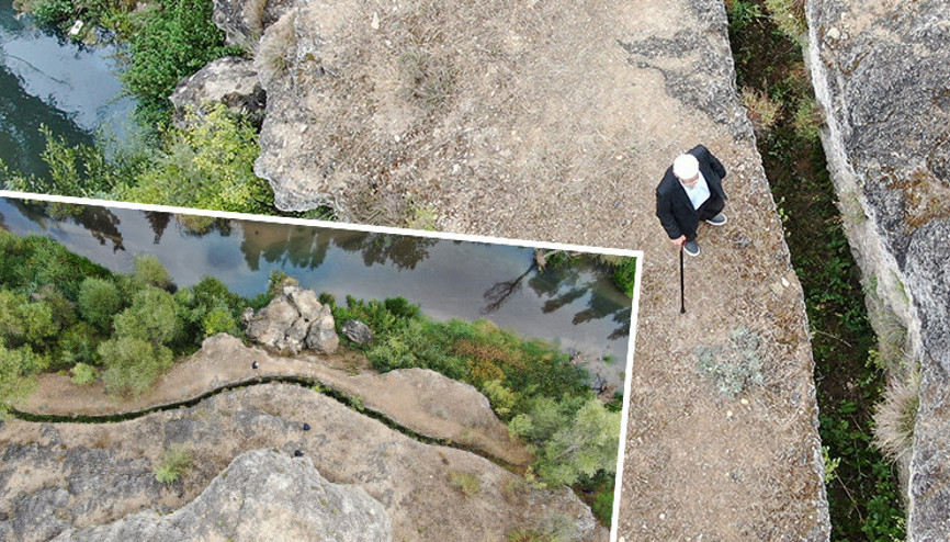 Hayran bırakan görüntü... 70 yıl sonra gidip eserini yeniden gördü