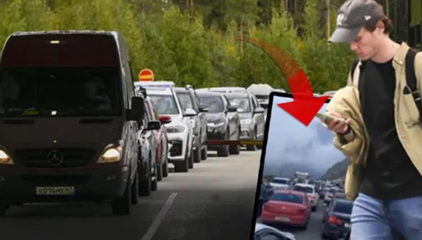 Rusya’daki kısmi seferberlik ilanı sonrası sınır kapılarında araç kuyrukları oluştu