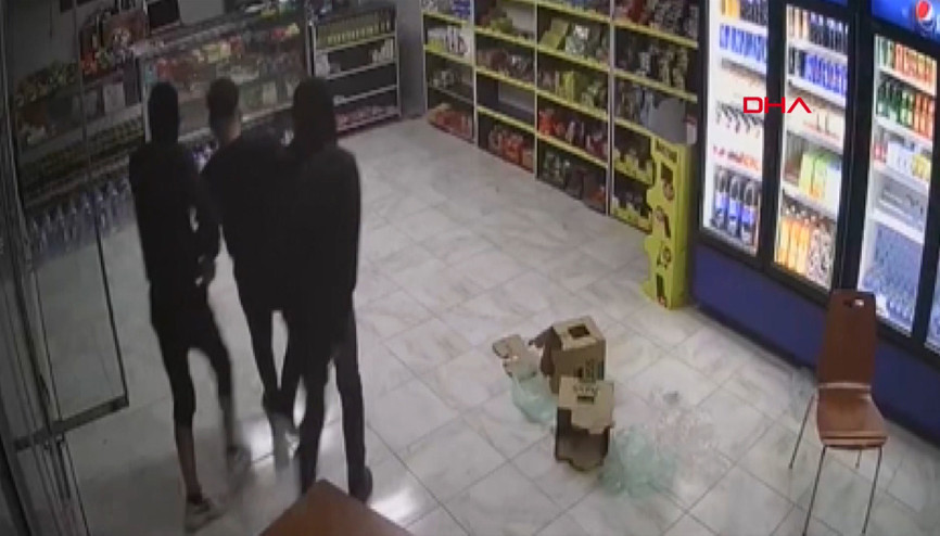 Gaziantepte hastane kantininde silahlı soygun anı kamerada