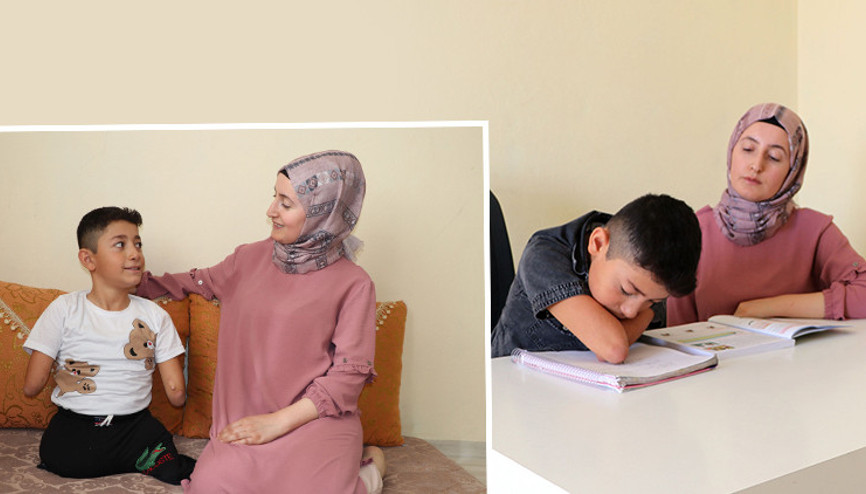 Vanda kolları ve bacakları olmadığı için evde eğitim gören Nakşin, protez istiyor
