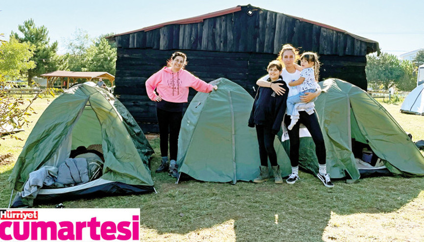 Şehirli iki anneyle  üç miniğin  kamp tecrübesi