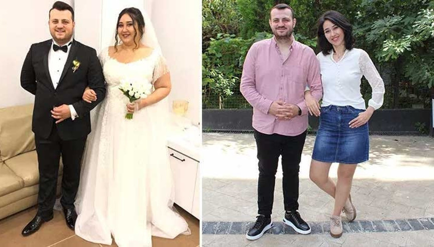Genç çift 115 kilo verdi