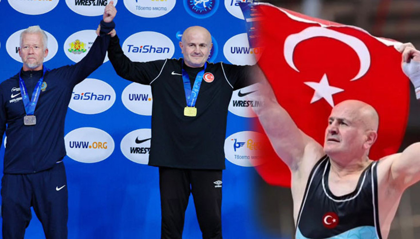 55 yaş, 78 kiloda Dünya Şampiyonu oldu
