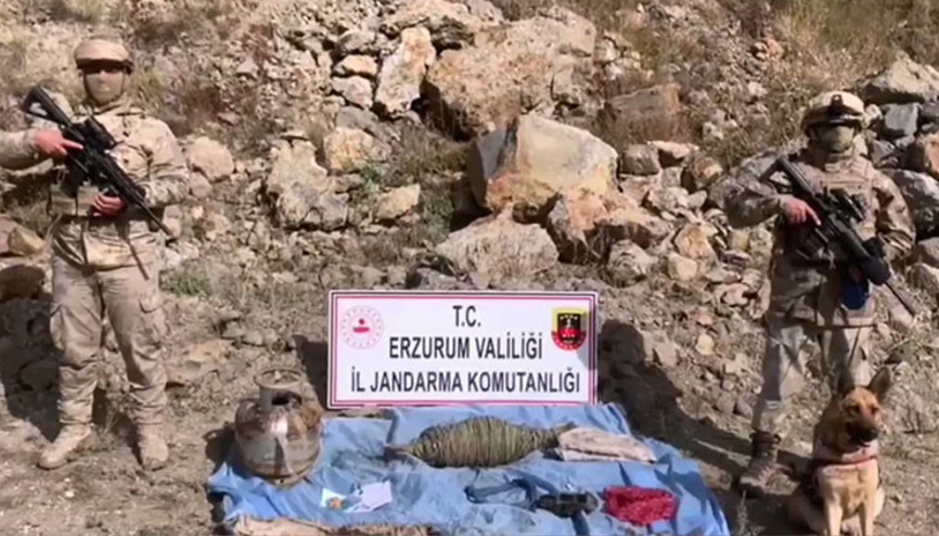 Erzurumda teröristlerin menfeze tuzakladığı patlayıcı imha edildi