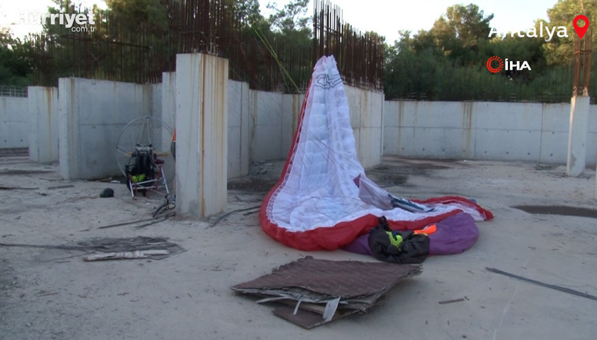 Polis baba ile kızı paramotordan düşerek yaralandı