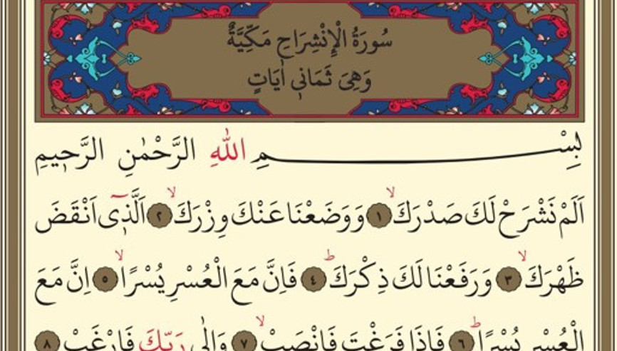 İnşirah Suresi Okunuşu - Türkçe Anlamı ve Meali, Arapça yazılışı, Faziletleri ve Tefsiri (Diyanet)