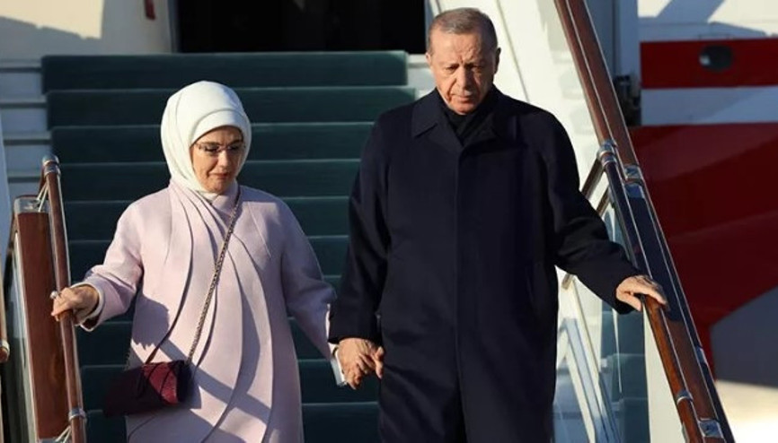 Cumhurbaşkanı Erdoğan, Semerkant Havalimanında törenle karşılandı