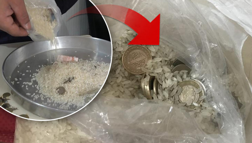 Elazığda şaşkına çeviren olay: Pirincin içinden taş ayıklar gibi para ayıkladılar