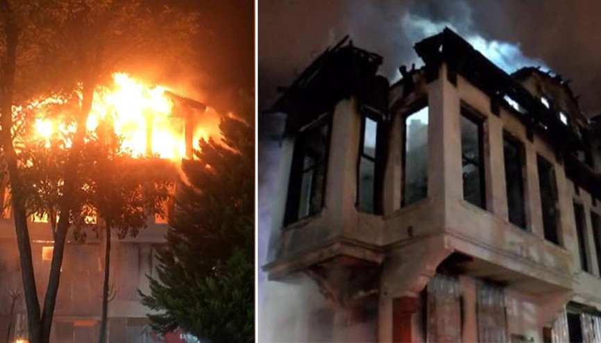 Fatihte 3 katlı tarihi binada yangın