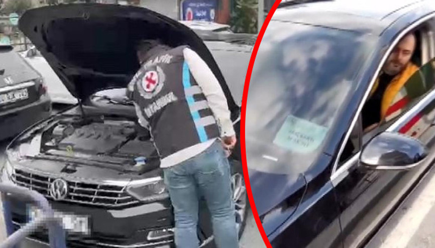 Bakanlık kartı koyduğu araçla ters yönde ilerleyen sürücü yakalandı