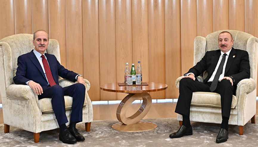Azerbaycan Cumhurbaşkanı Aliyev, AK Parti Genel Başkanvekili Kurtulmuş’u kabul etti