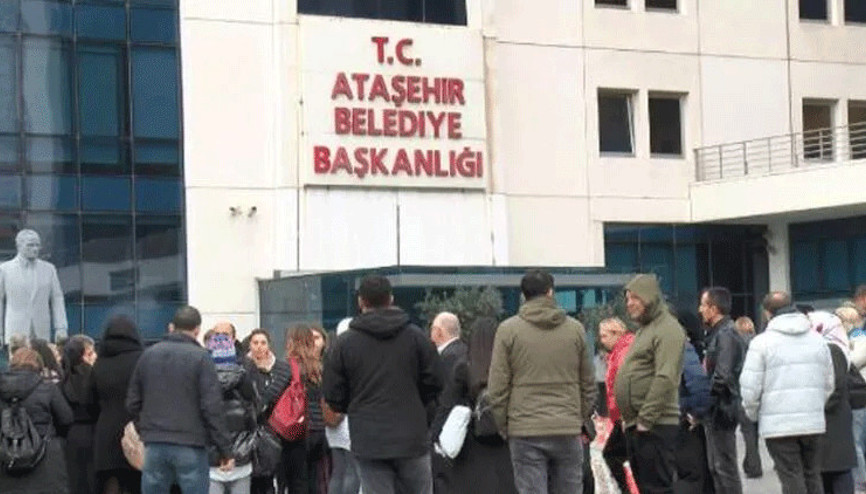Ataşehir Belediyesi önünde işçi eylemi