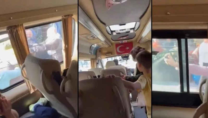 Kadıköyde okul servisinde korku dolu anlar