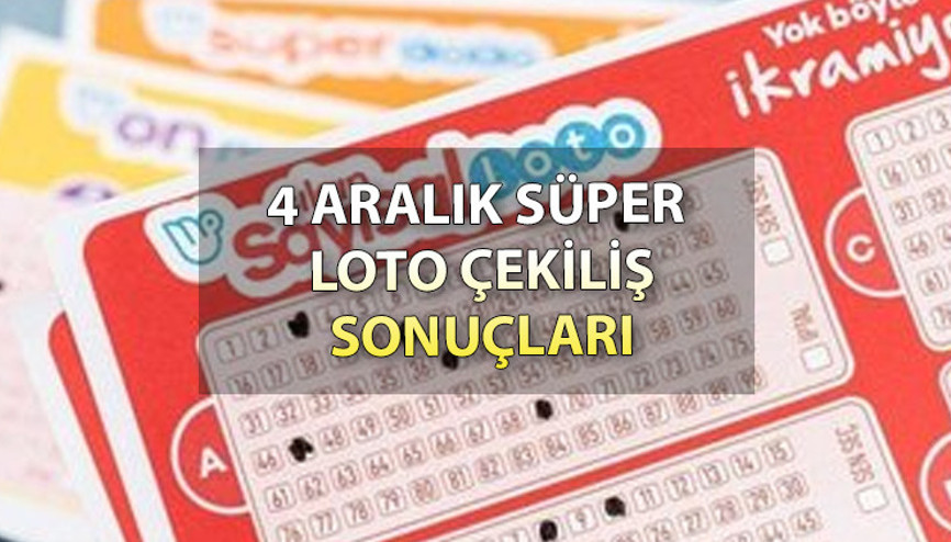 Süper Loto Çekiliş Sonuçları 4 Aralık Pazar | Sayısal loto çekiliş sonuçları sorgulama ekranı