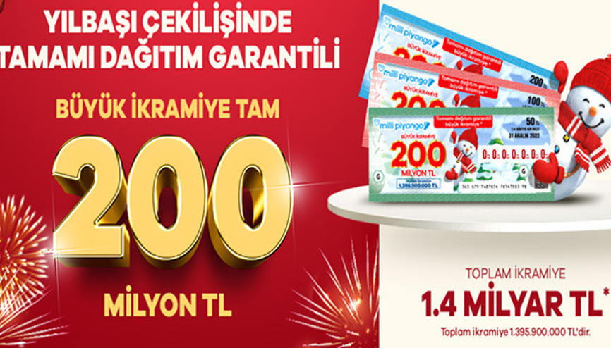Milli Piyango bilet fiyatları ne kadar 200 milyon liralık ikramiyenin tamamı dağıtım garantili... 2023 Milli Piyango yılbaşı çekilişi tam bilet, yarım bilet, çeyrek bilet fiyatı