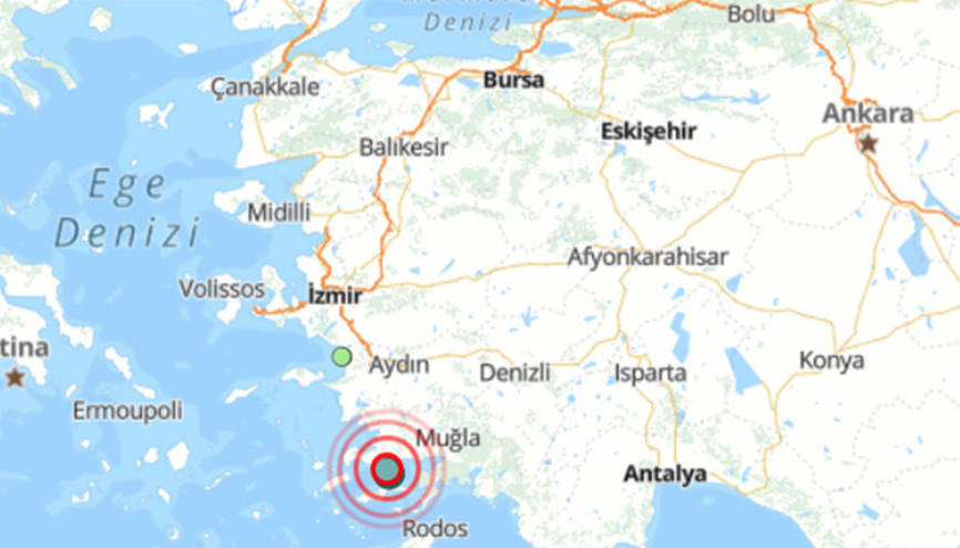 Son dakika... Ege Denizinde Muğla açıklarında 4 büyüklüğünde deprem