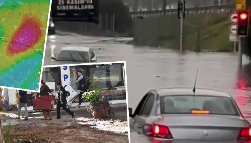 Son dakika... Antalyanın 3 ilçesinde eğitime şiddetli yağış arası verildi İzmirde araçlar suya gömüldü