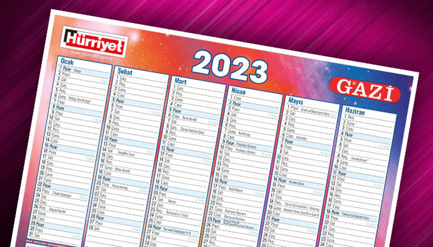 2023 takviminiz geliyor