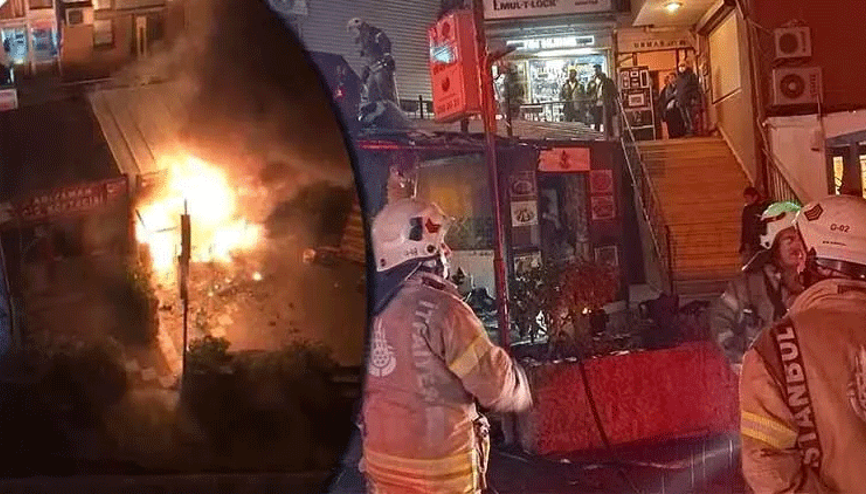 Şişli’de korkutan tamirhane yangını