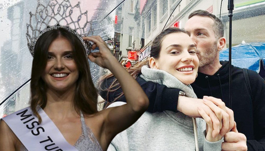 Miss Turkey güzeli sevgilisi ile Pariste... İşte aşkın ilk fotoğrafı