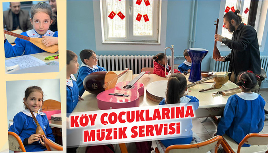 Köy çocuklarına müzik servisi