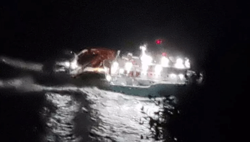 Sinopta kuru yük gemisinde yangın