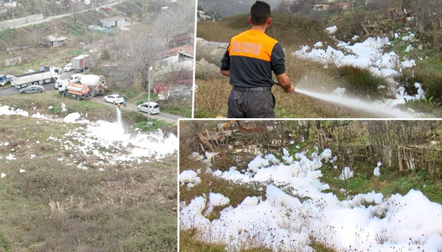 Eyüpsultanda mahalleyi köpük sardı