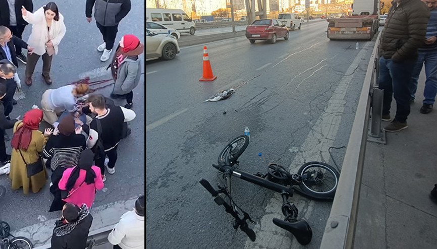 Haramiderede tırın çarptığı elektrikli bisiklet sürücüsü öldü