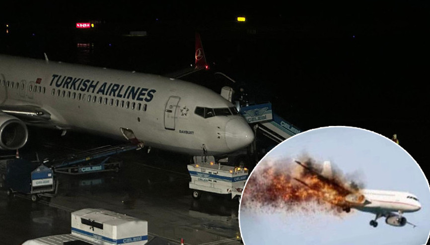 Trabzon Havalimanında yolcuları şok eden olay Uçaktakilere havada yanan uçak fotoğrafı gönderdi