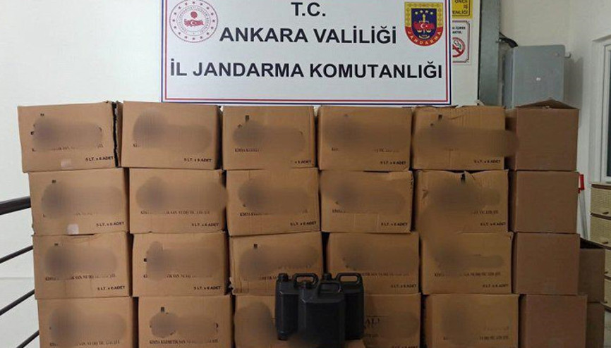 Ankarada 1500 litre etil alkol ele geçirildi