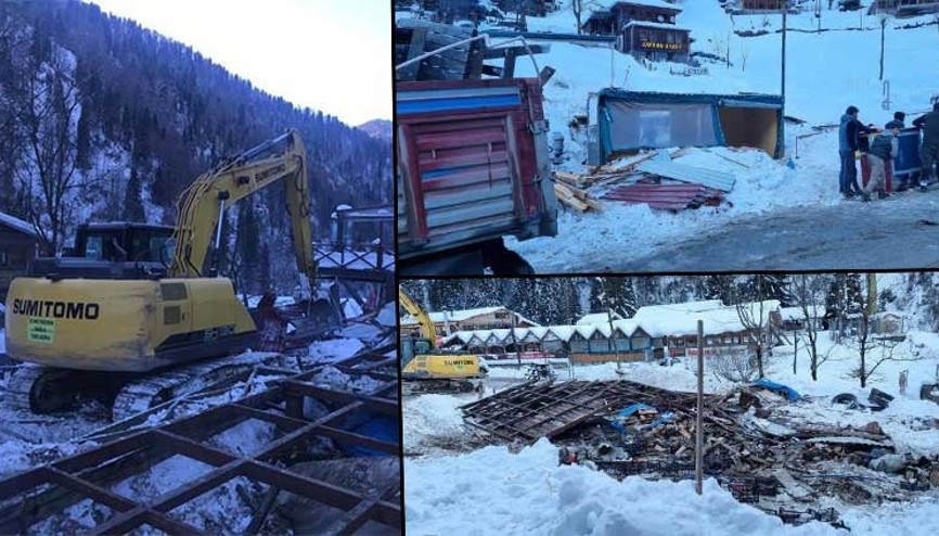 Kesin korunacak hassas alan ilan edilen Ayder Yaylasında yıkımlar başladı