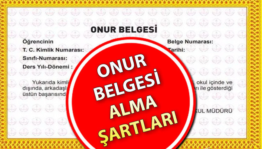 ONUR BELGESİ NEDİR, NASIL ALINIR MEB Ortaöğretim Kurumları Ödül Yönetmeliği
