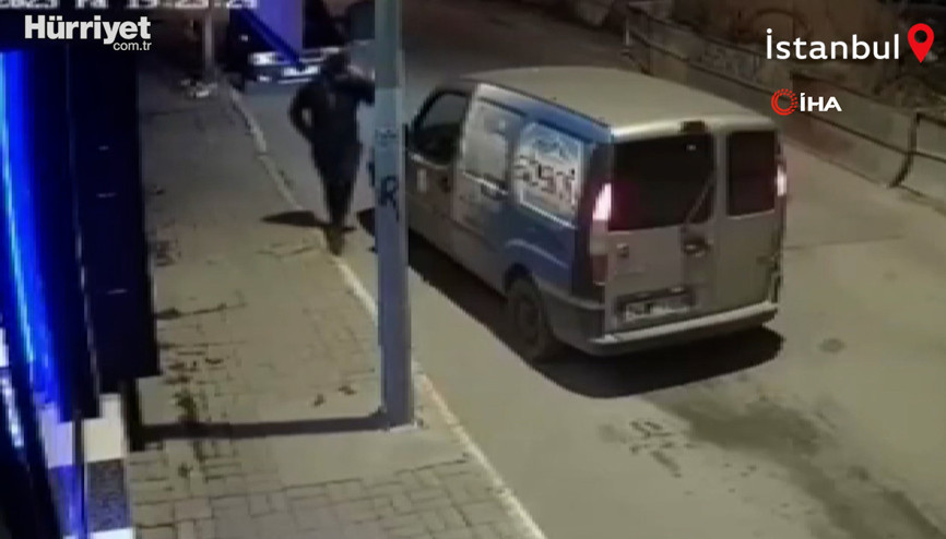 Kontak anahtarı üzerinde bırakılan ticari araç böyle çalındı