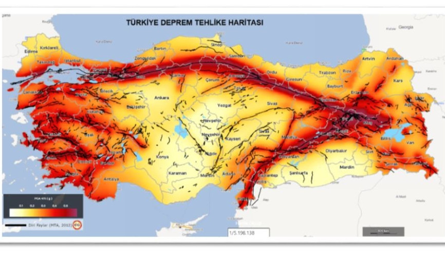 TÜRKİYE  DEPREM RİSK HARİTASI GÜNCEL | Türkiye’de aktif kaç fay hattı var, hangi illerden fay hattı geçiyor Marmara, İç Anadolu, Karadeniz, Ege en az ve en yüksek riskli illerin listesi